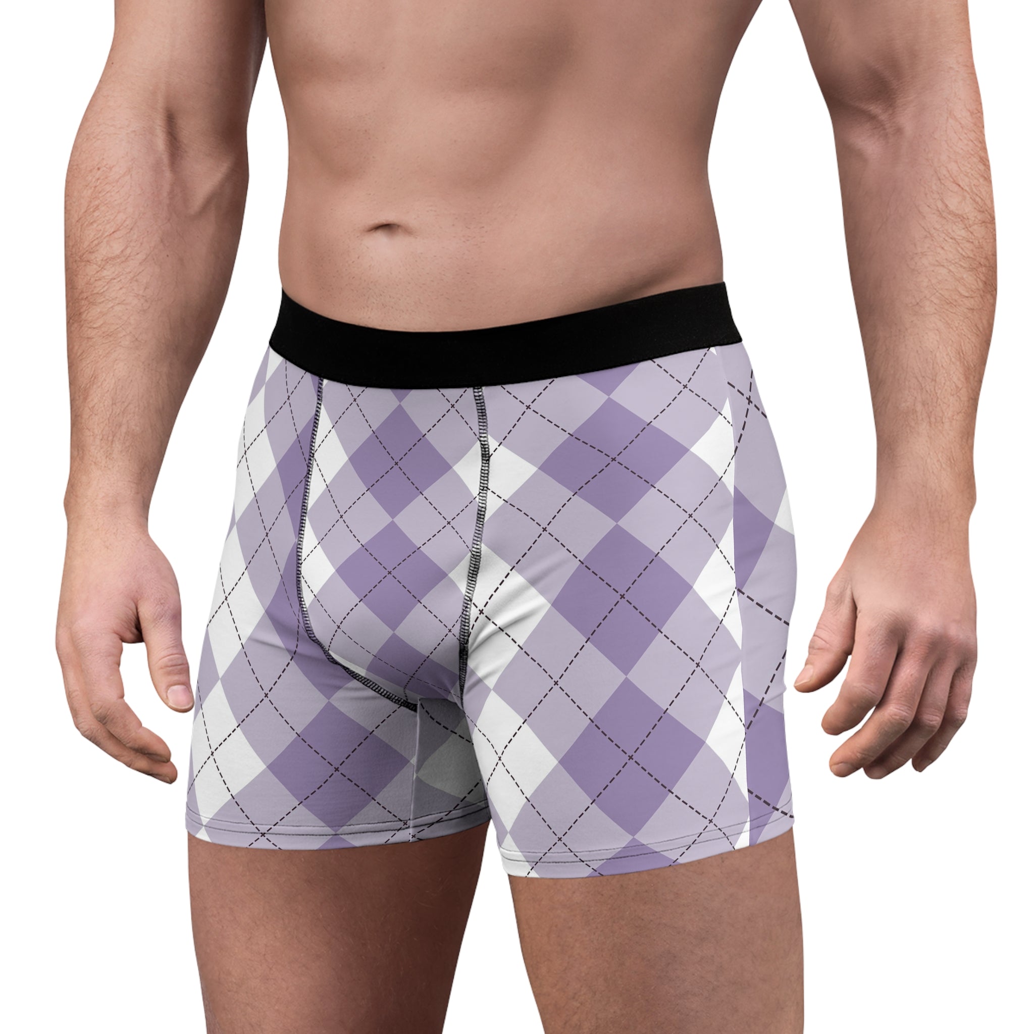 Lavender Plaid Boxer Briefs – Soft Classic Check Design