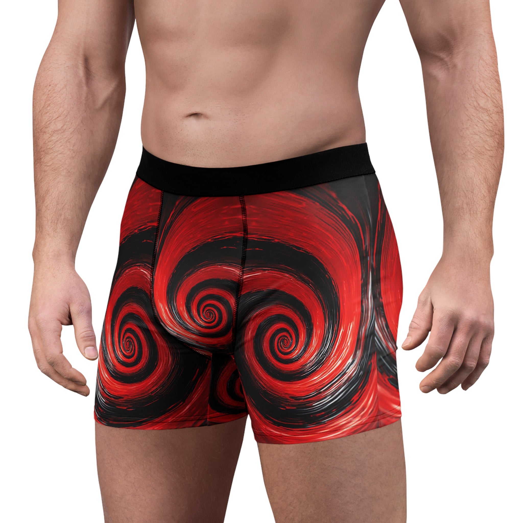 Hypnotic Spiral Boxer Briefs – Crimson Obsession