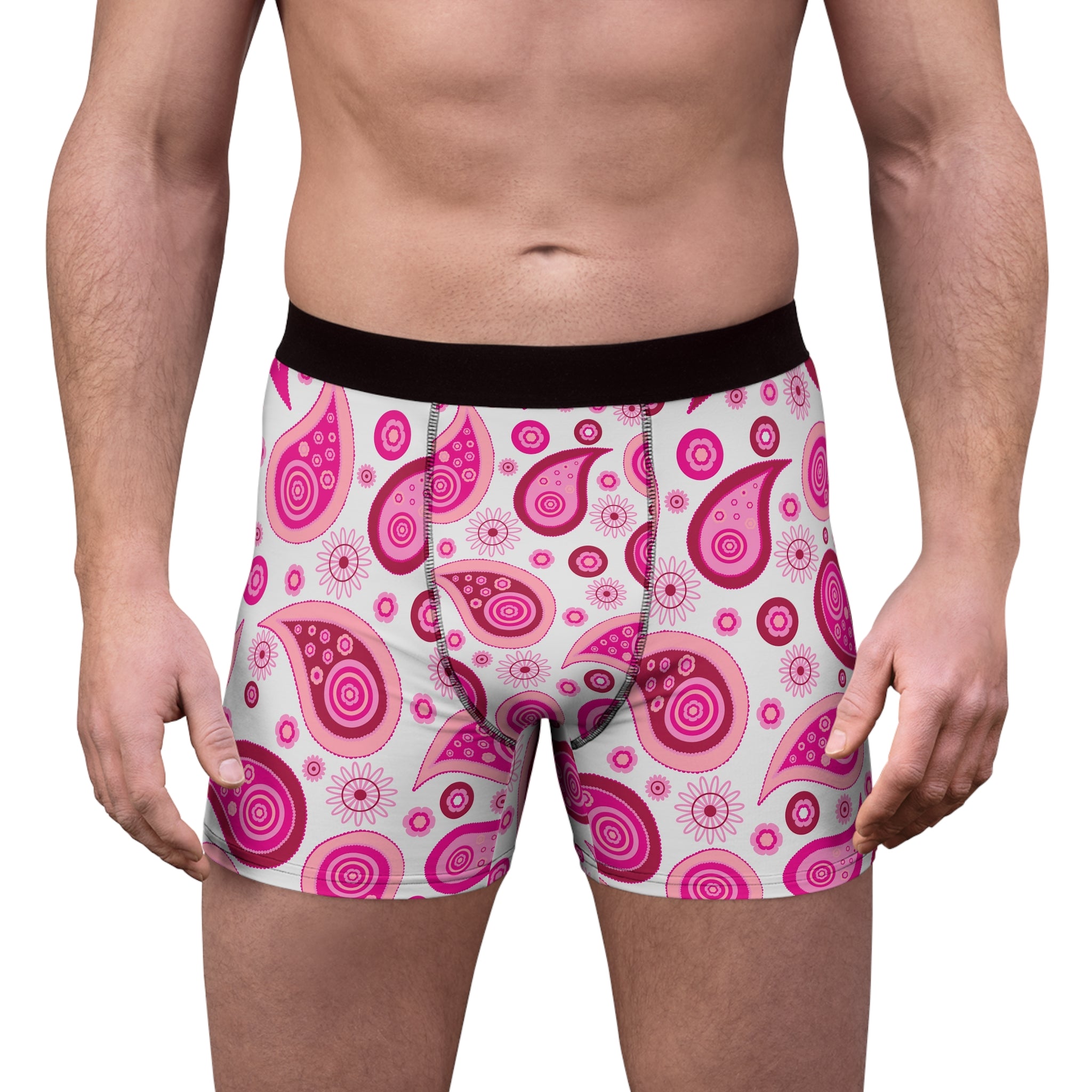 Pink Paisley Boxer Briefs – Retro Pop Edition
