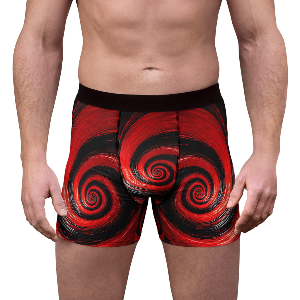 Hypnotic Spiral Boxer Briefs – Crimson Obsession