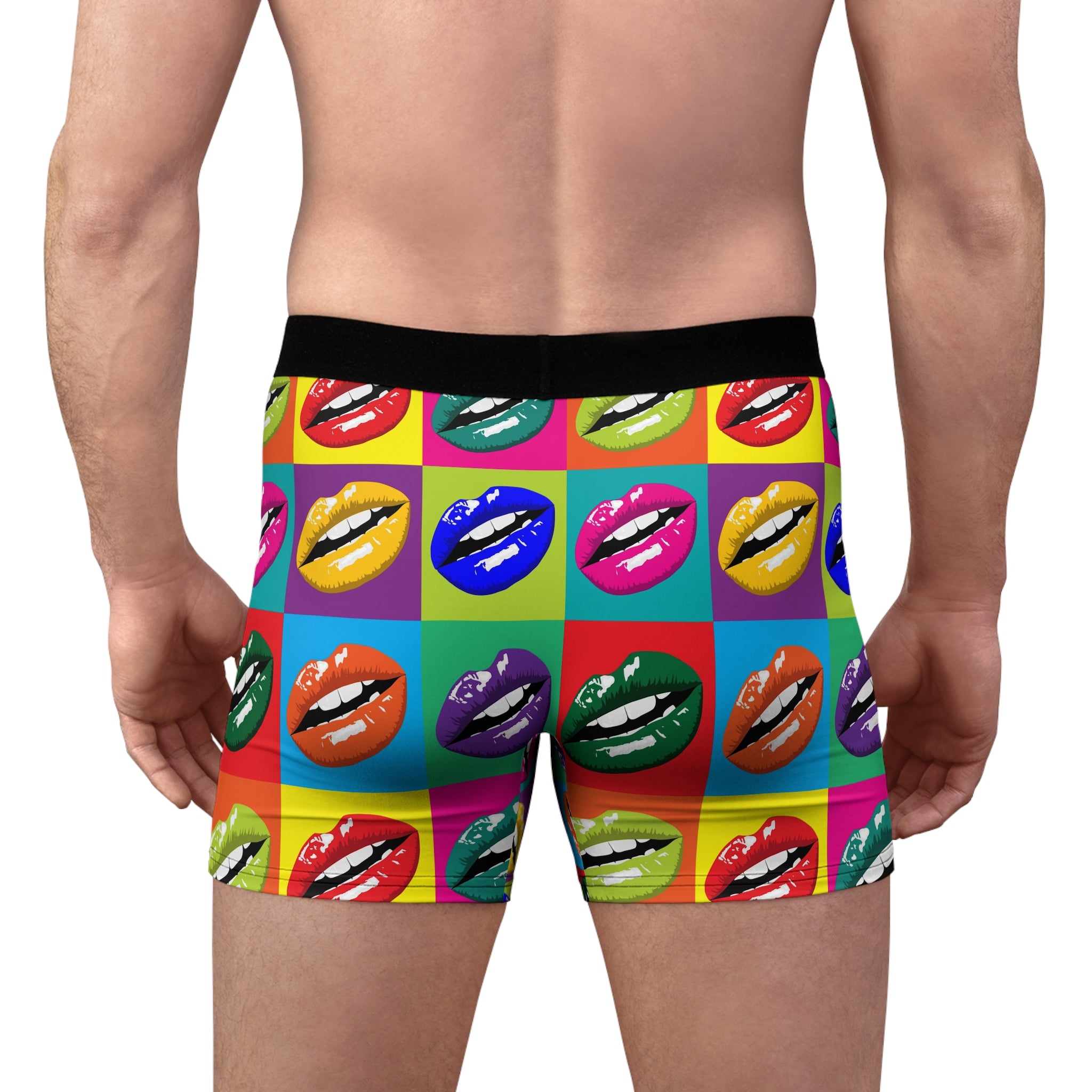 Pop Kiss Boxer Briefs – Colorful Lip Print Underwear