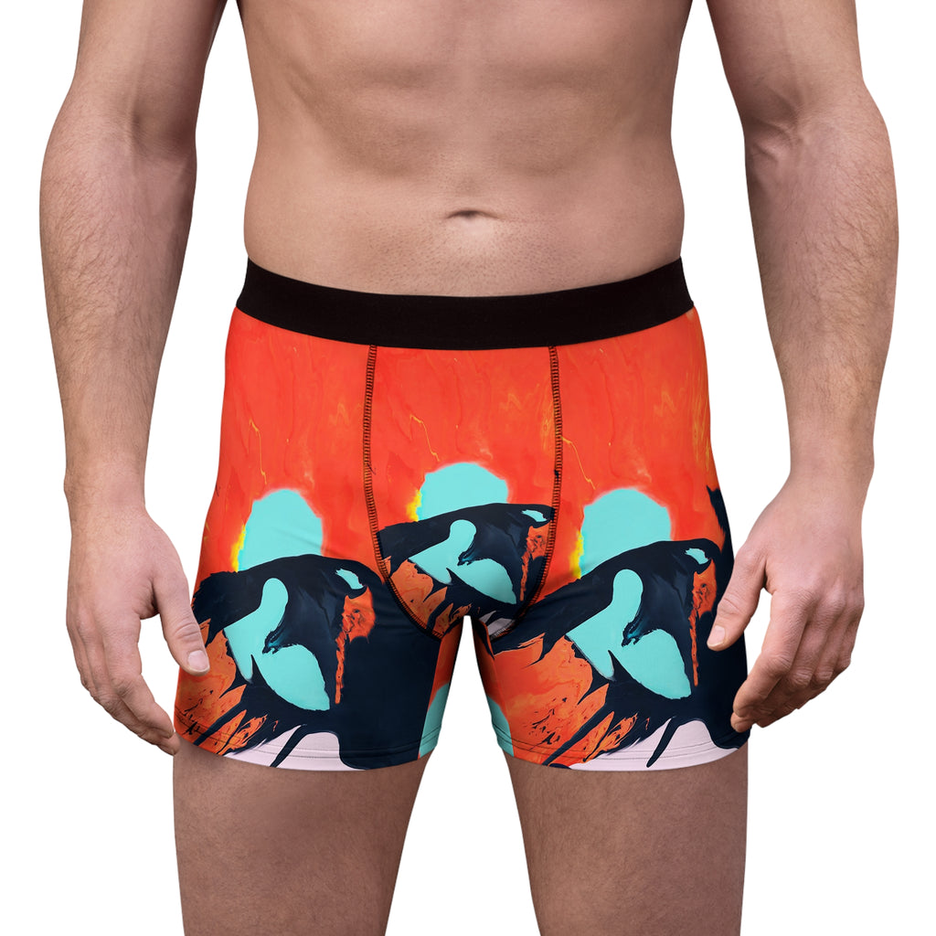 Sunset Orca Boxer Briefs – Ocean Wave Graphic Design