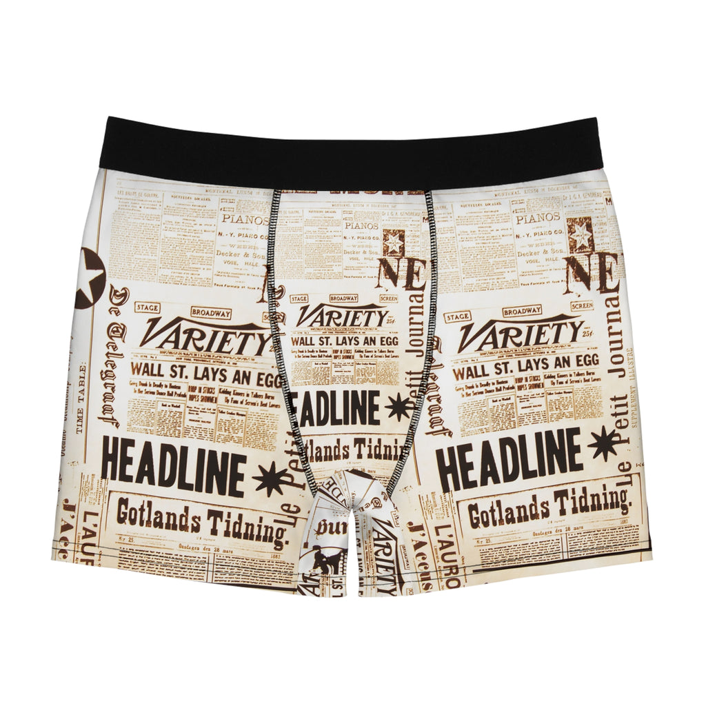 Vintage Newspaper Boxer Briefs – Headline Edition
