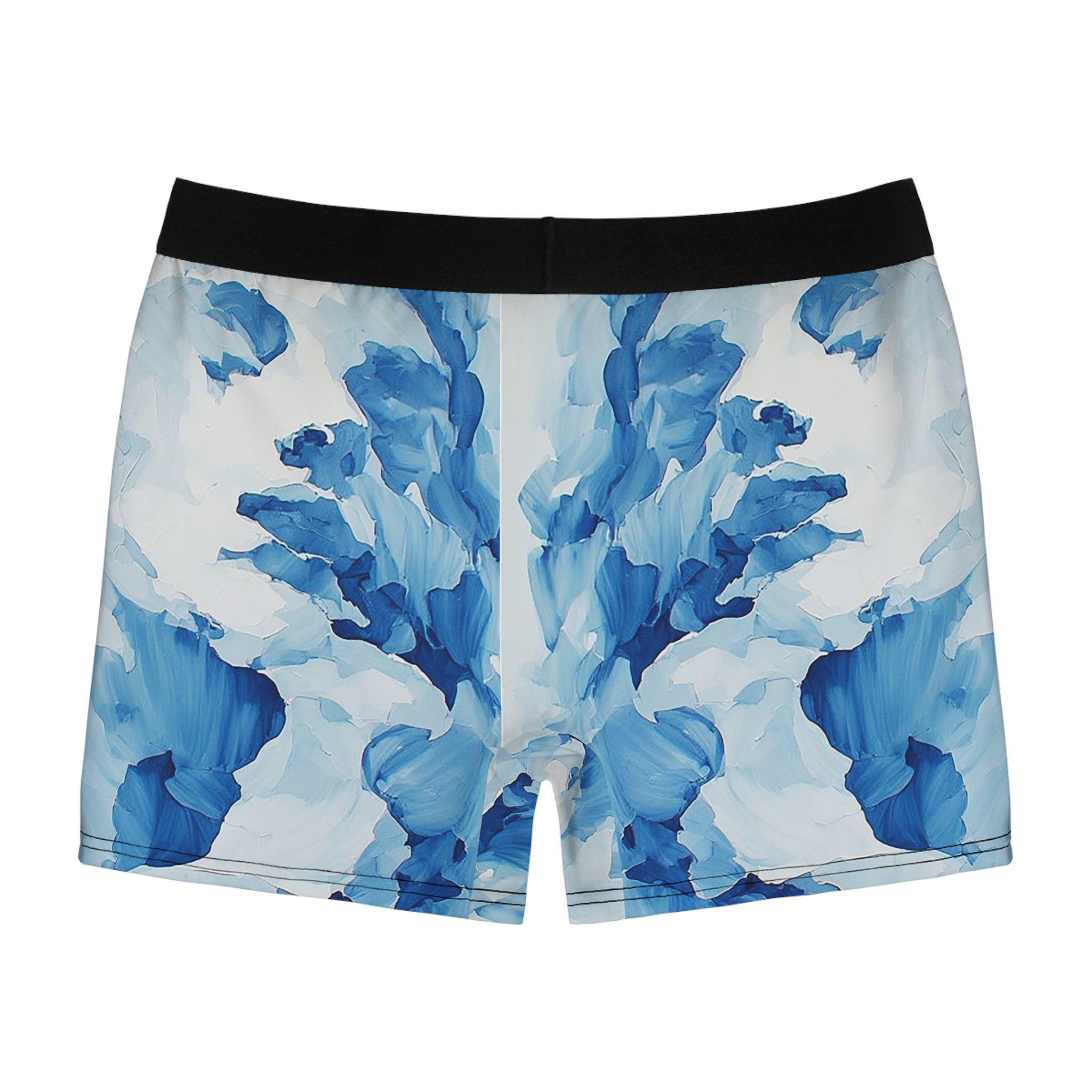 Azure Bloom Boxer Briefs – Abstract Blue Floral Design
