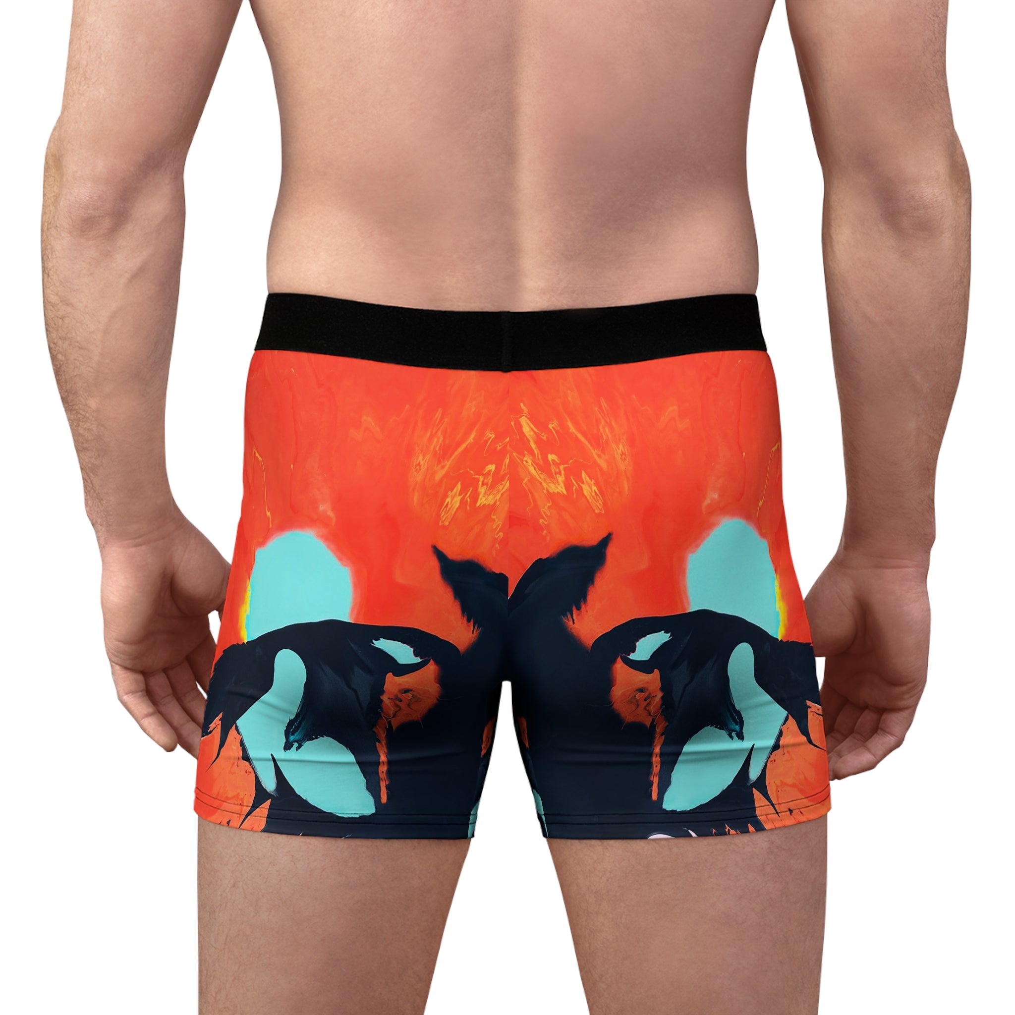 Sunset Orca Boxer Briefs – Ocean Wave Graphic Design