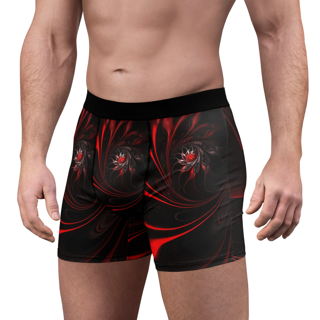 Inferno Spiral Boxer Briefs – Red & Black Abstract Energy Design