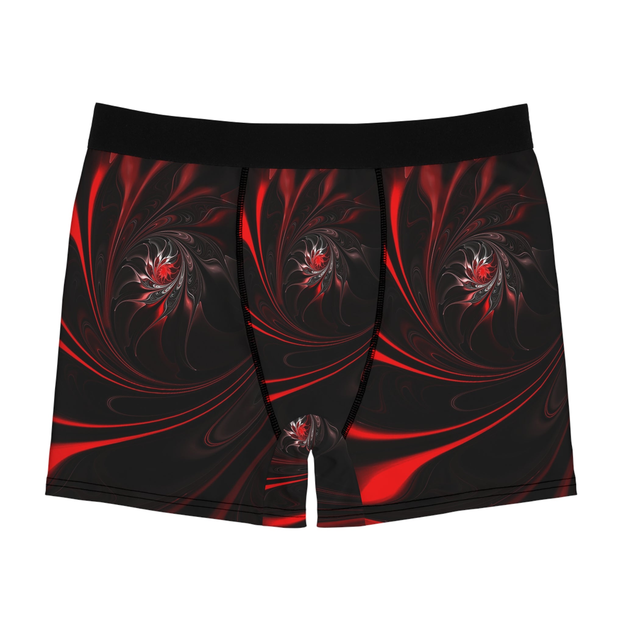 Inferno Spiral Boxer Briefs – Red & Black Abstract Energy Design