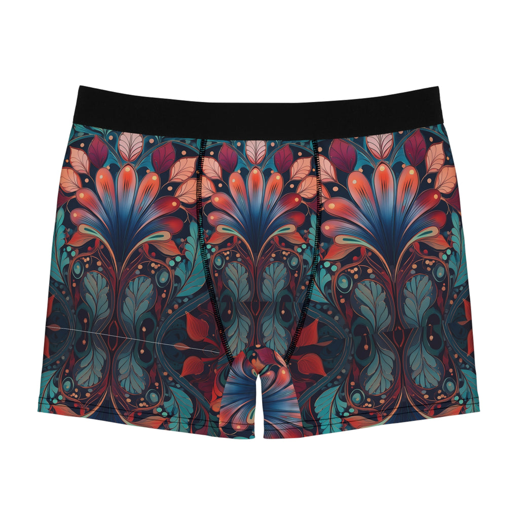 Ornate Floral Boxer Briefs – Luxe Abstract Botanical Design