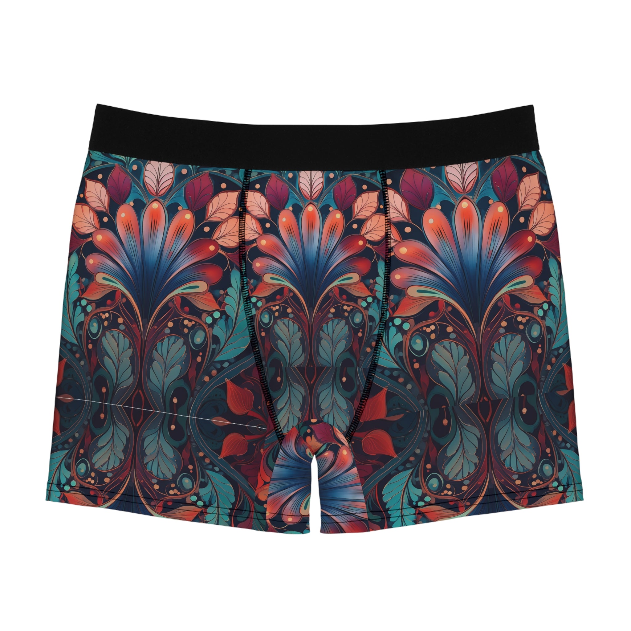 Ornate Floral Boxer Briefs – Luxe Abstract Botanical Design
