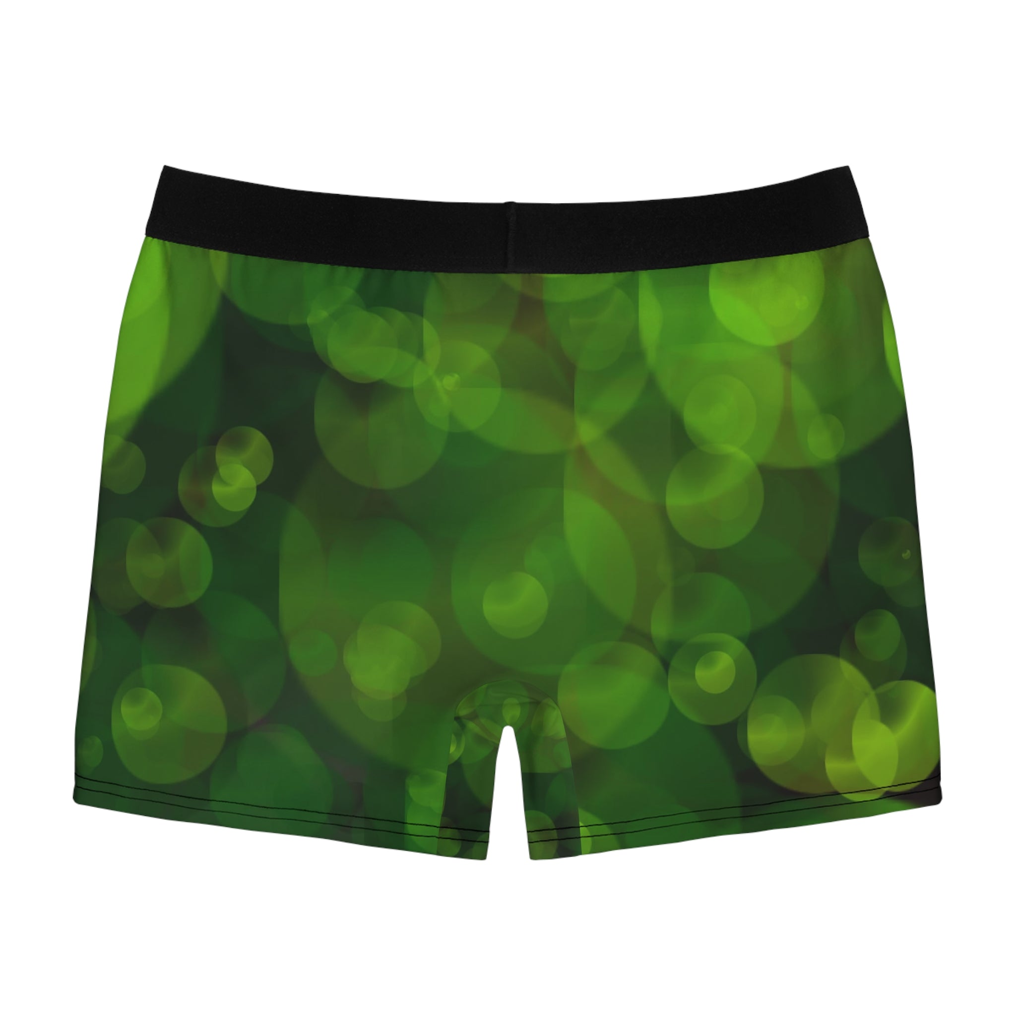 Emerald Glow Boxer Briefs – Soft Green Bokeh Design