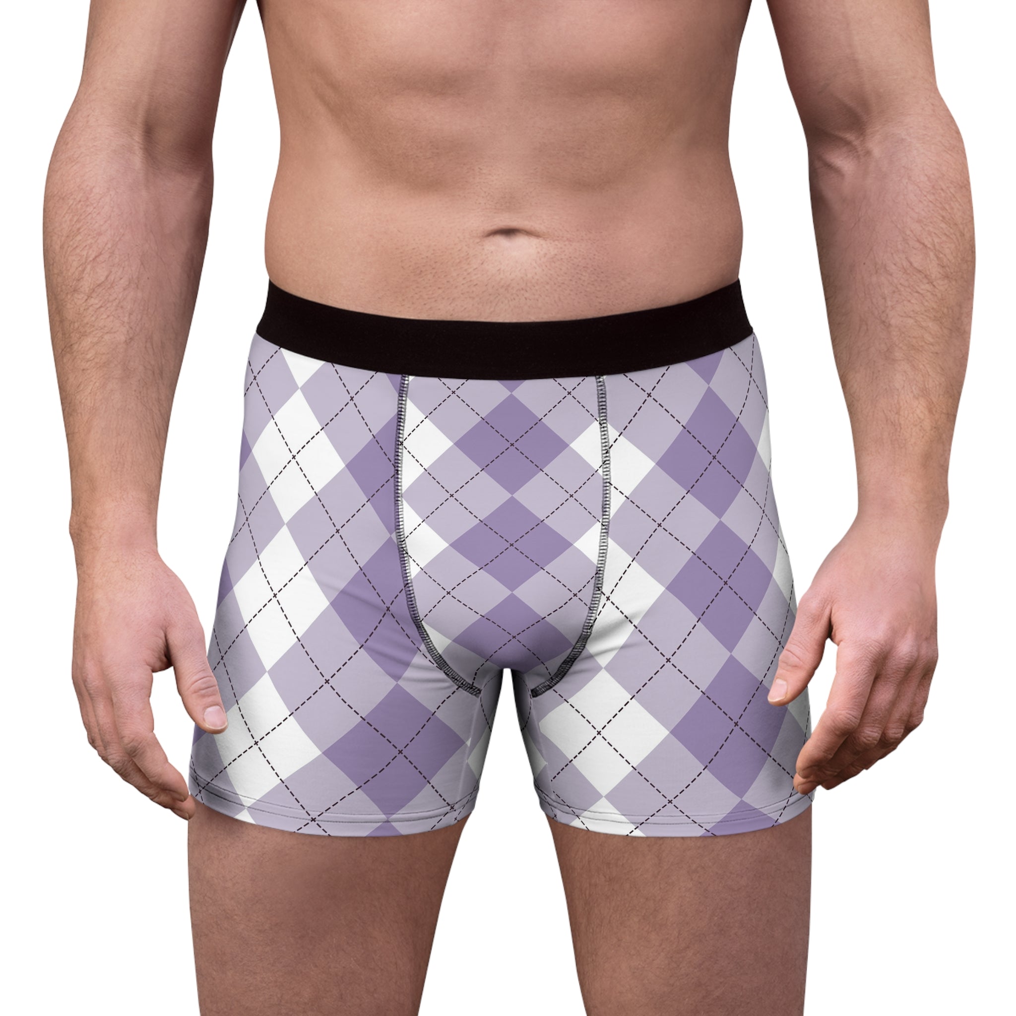 Lavender Plaid Boxer Briefs – Soft Classic Check Design