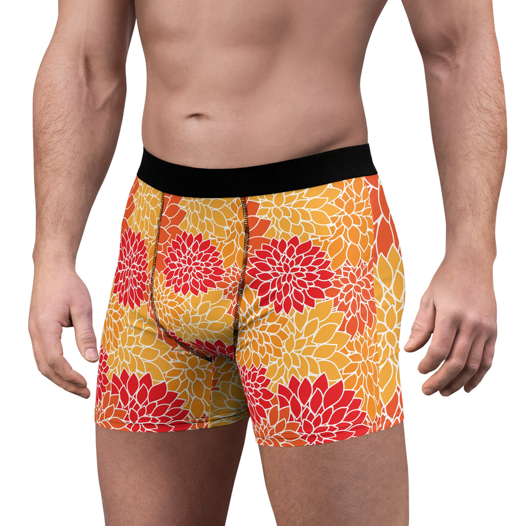 Golden Bloom Boxer Briefs – Sunset Floral Print