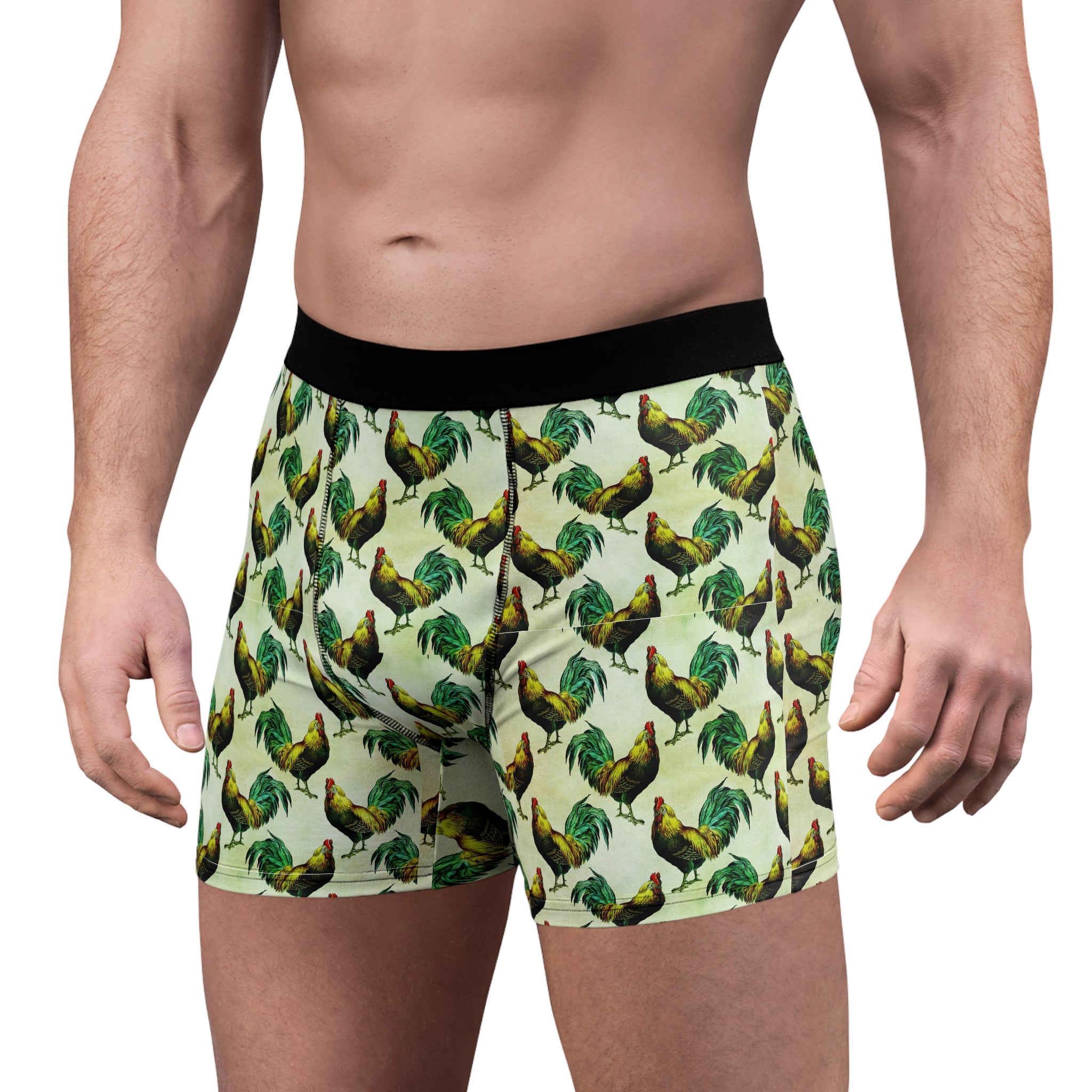 Rooster Print Boxer Briefs – Bold Farmhouse Fun Design