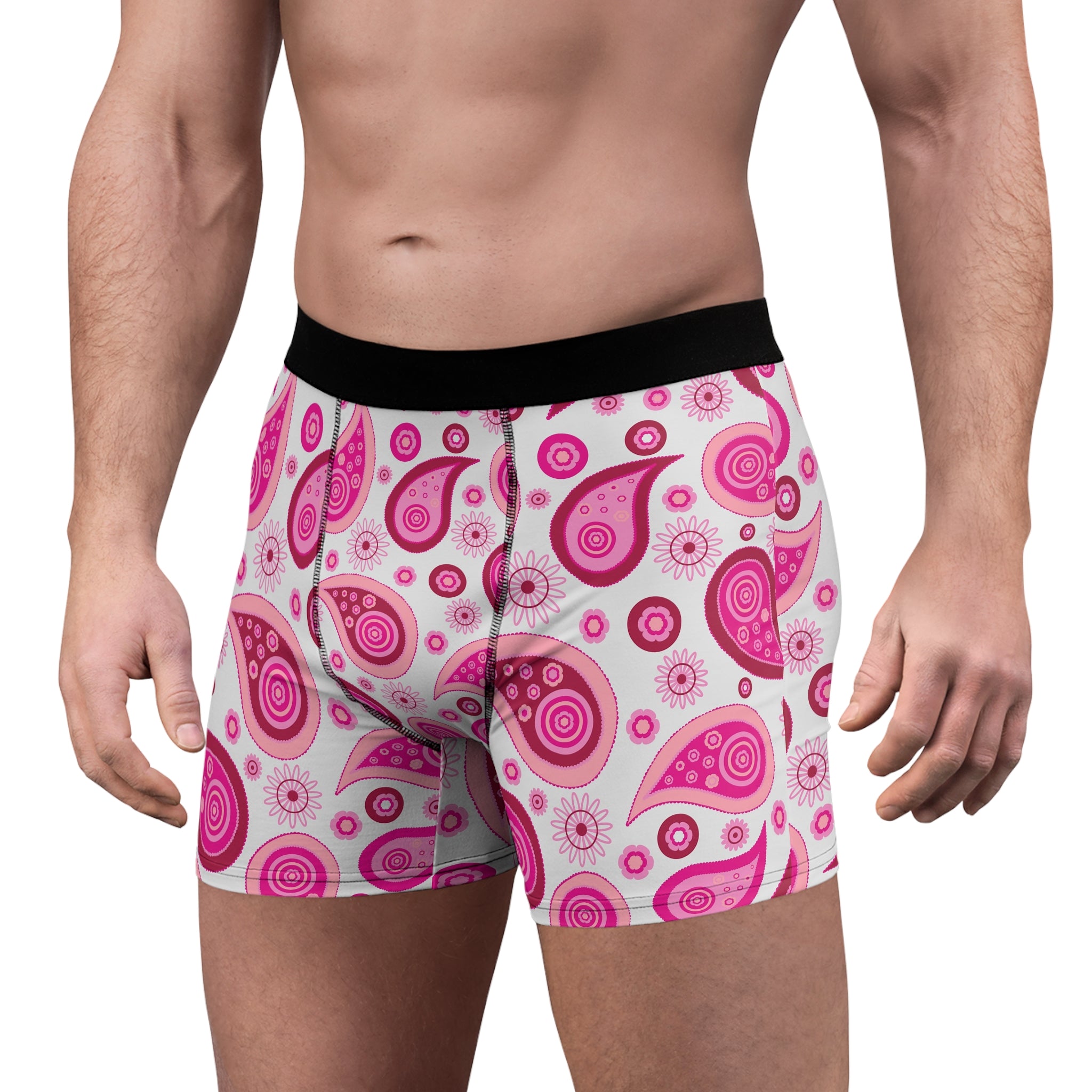Pink Paisley Boxer Briefs – Retro Pop Edition