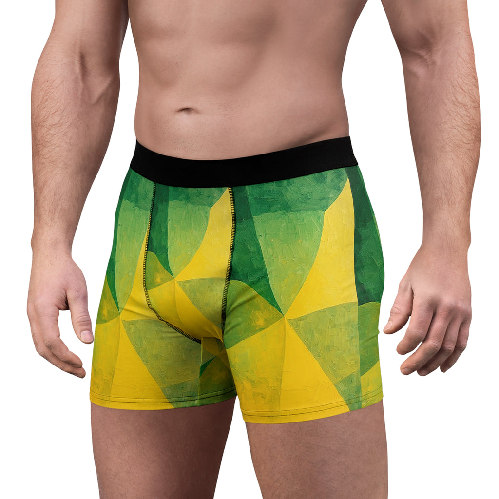 Geo Energy Boxer Briefs – Green & Gold Motion