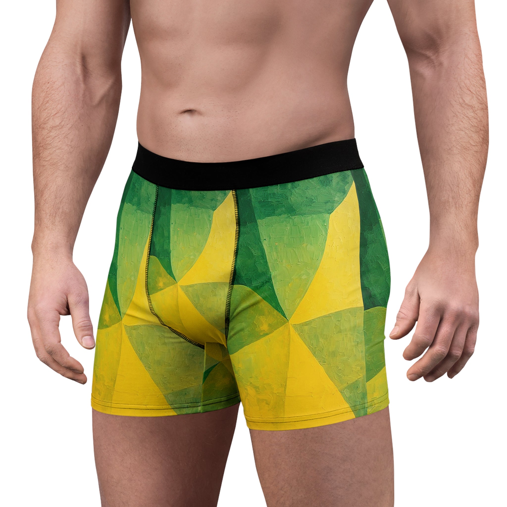 Geo Energy Boxer Briefs – Green & Gold Motion