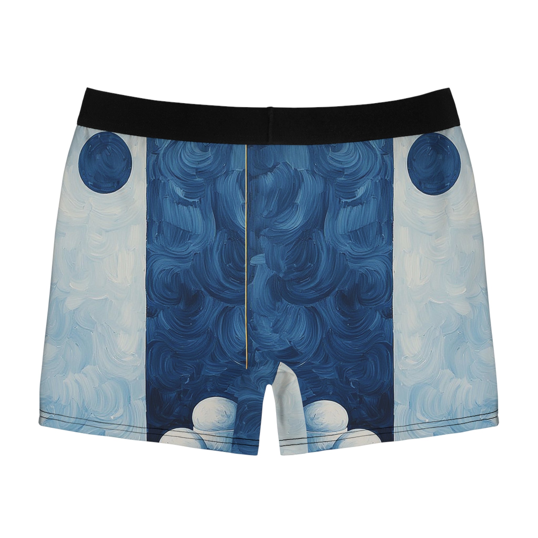 Midnight Columns Boxer Briefs – Abstract Blue Panel Design