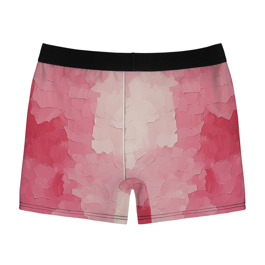 Crimson Blush Boxer Briefs – Textured Pink Red Design