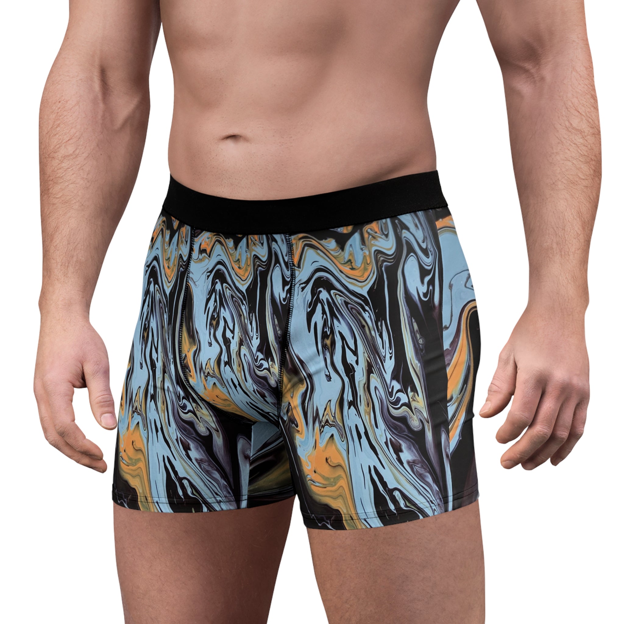 Liquid Steel Boxer Briefs – Marble Wave Print