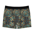 Ornate Geometric Boxer Briefs – Luxury Gold & Teal Pattern Design