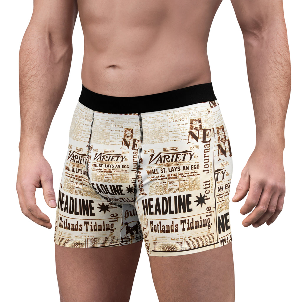 Vintage Newspaper Boxer Briefs – Headline Edition