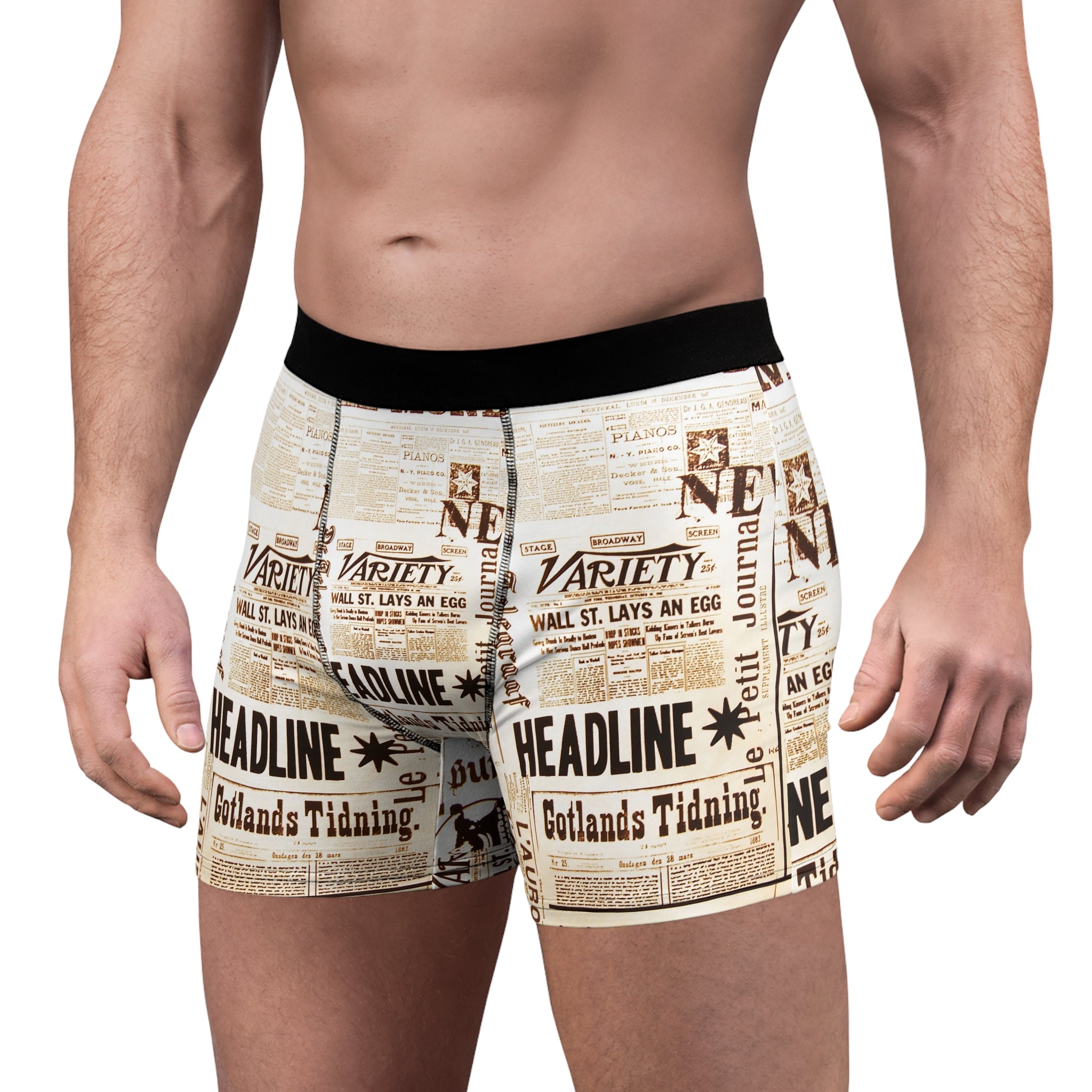 Vintage Newspaper Boxer Briefs – Headline Edition