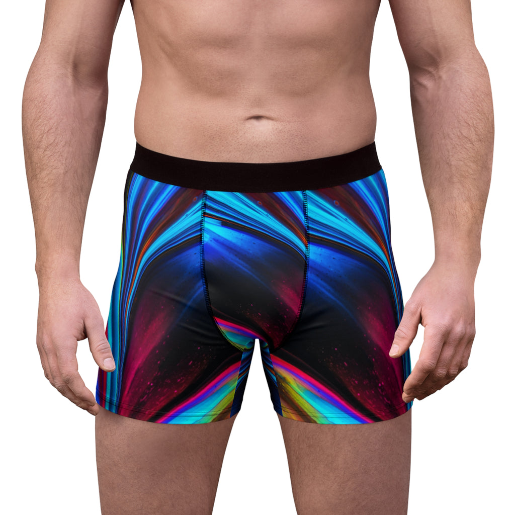 Cosmic Flow Boxer Briefs – Neon Galaxy Wave Design