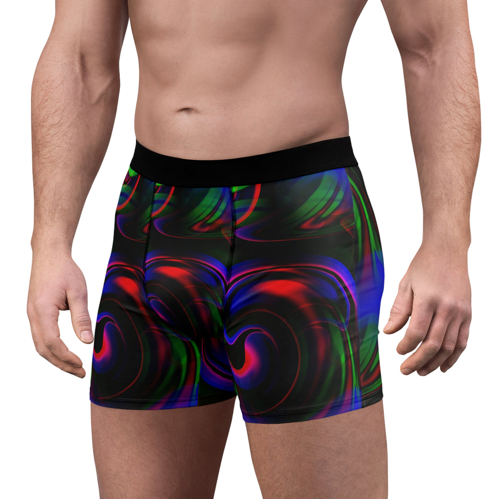 Psychedelic Wave Boxer Briefs – Neon Swirl Abstract Design