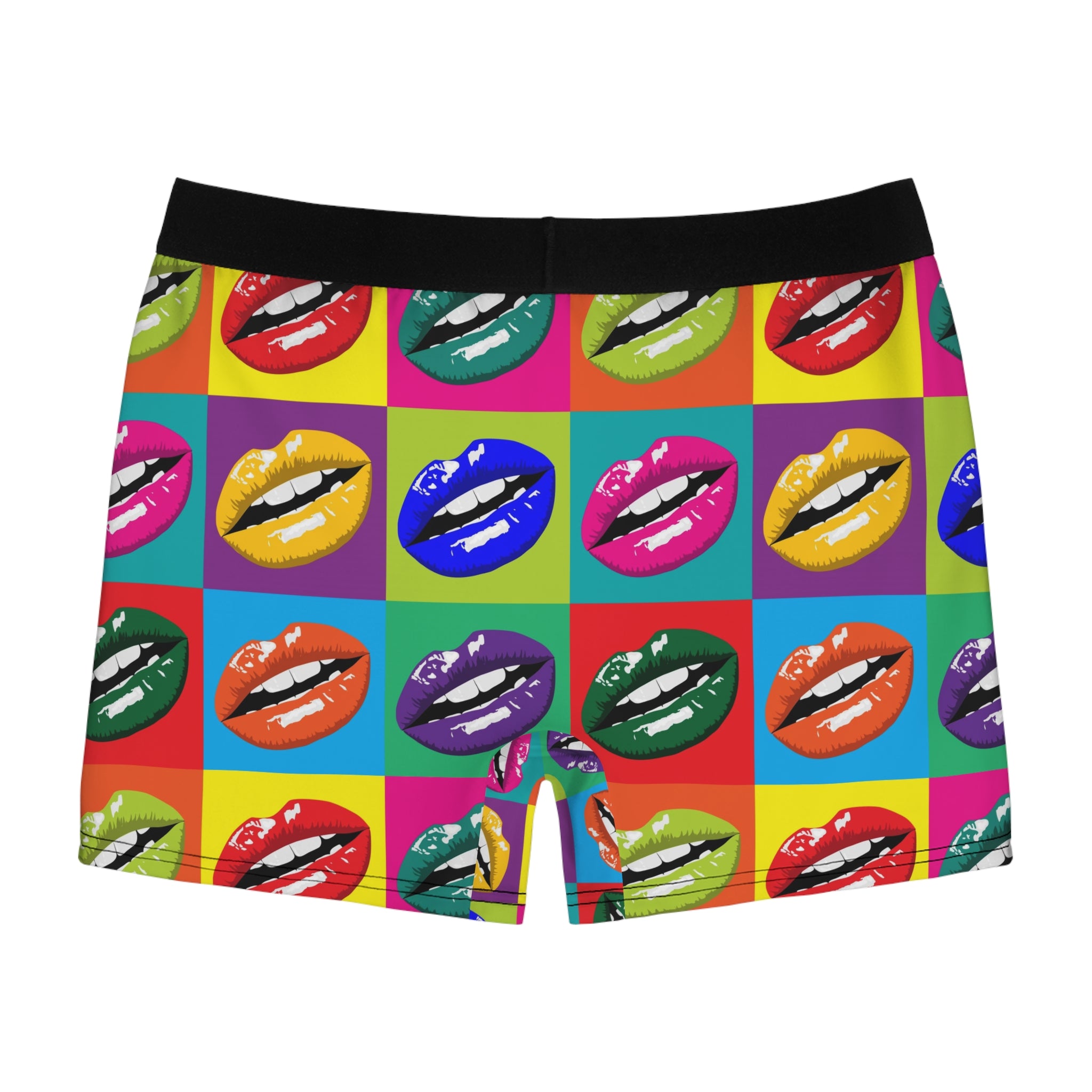 Pop Kiss Boxer Briefs – Colorful Lip Print Underwear