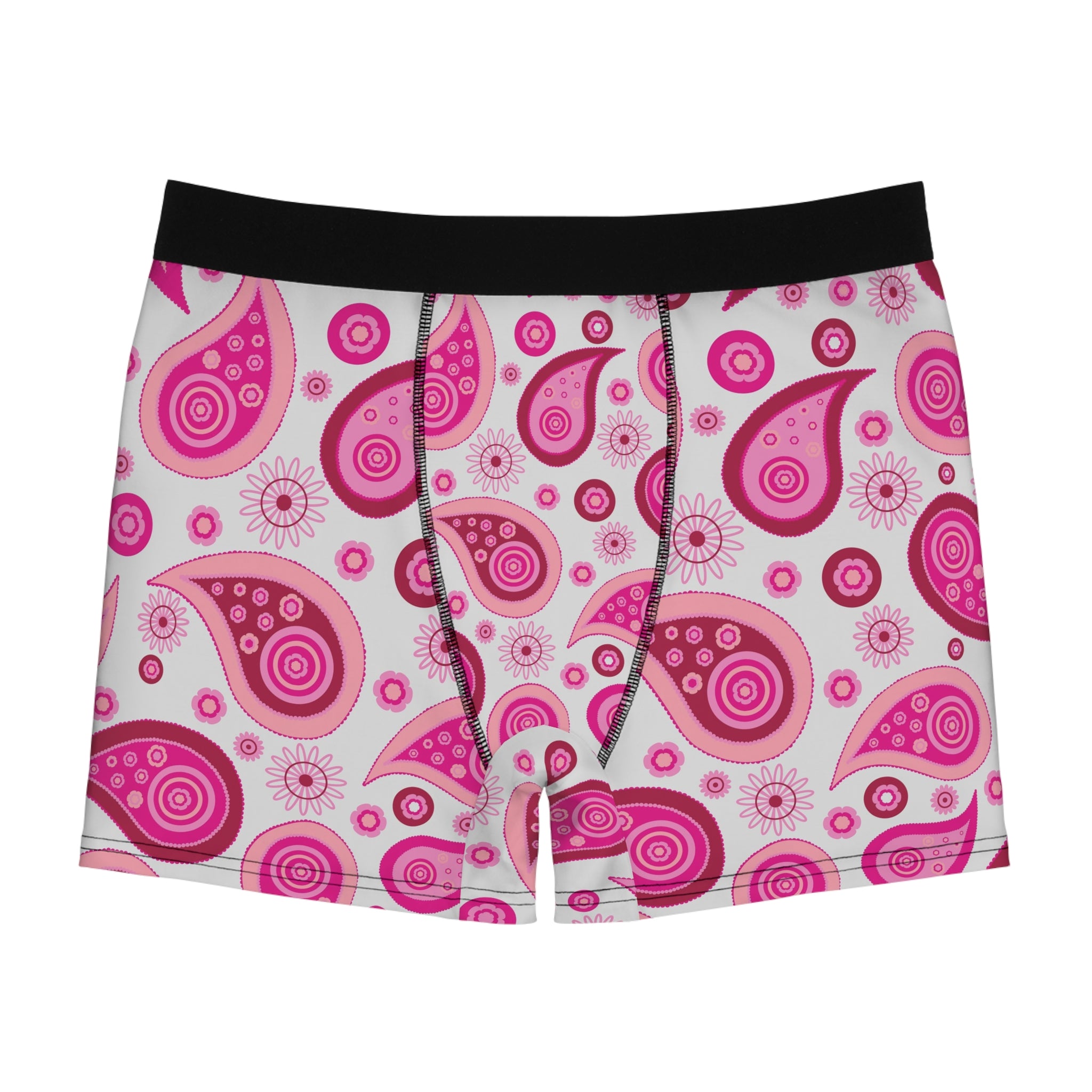 Pink Paisley Boxer Briefs – Retro Pop Edition