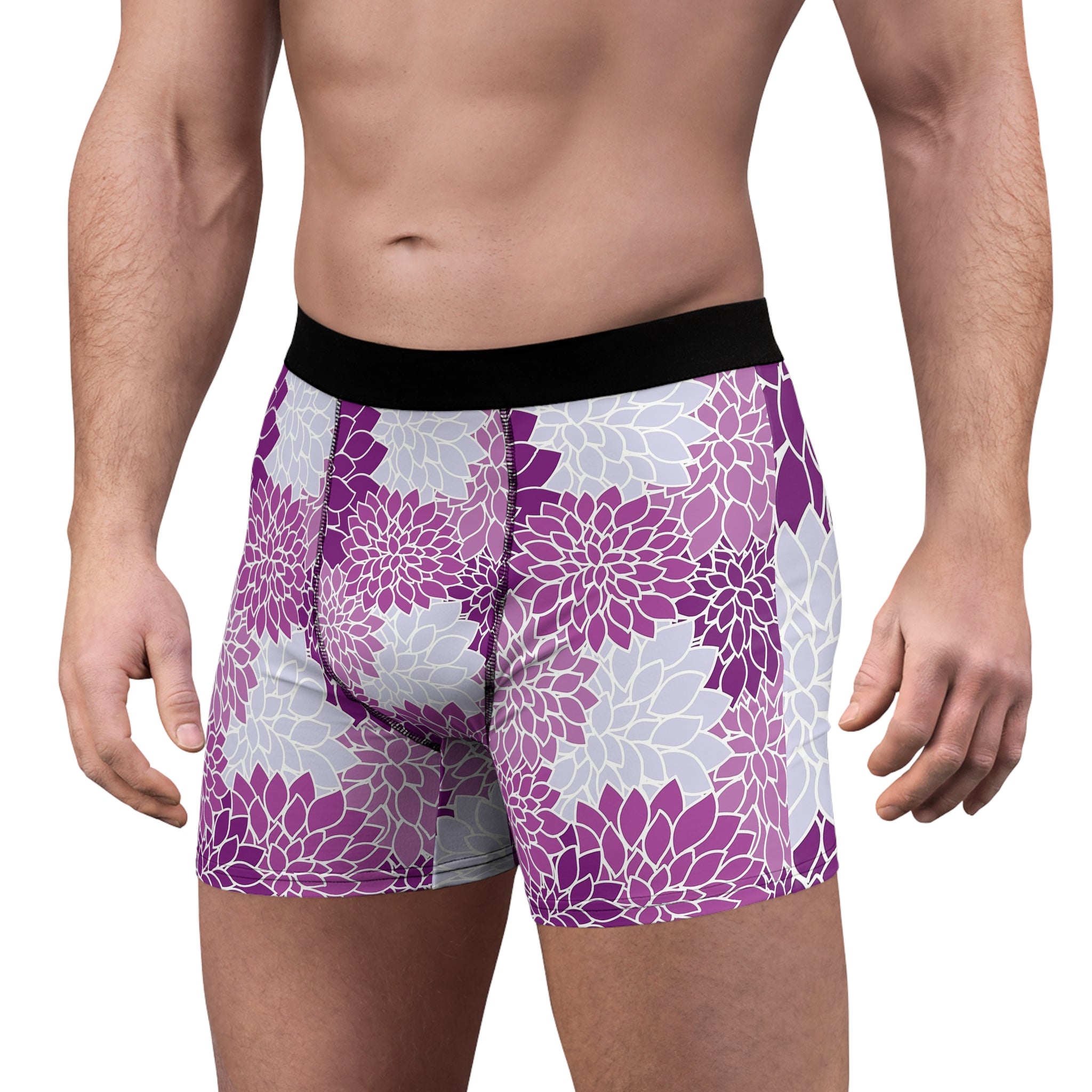 Royal Bloom Boxer Briefs – Purple Floral Print