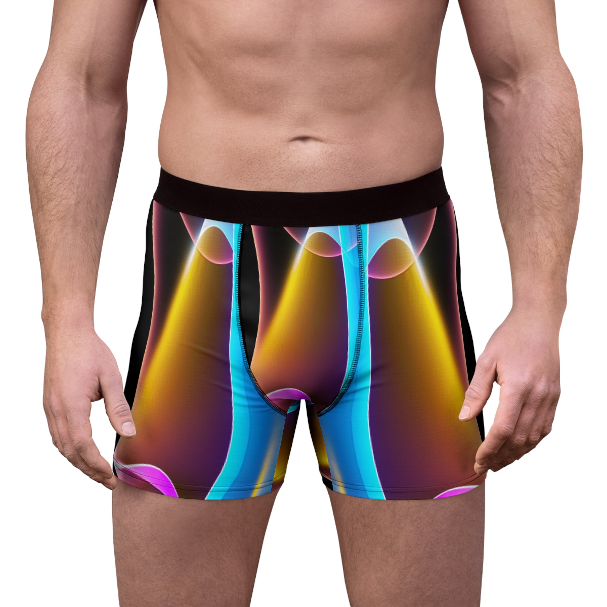 Prism Flow Boxer Briefs – Neon Gradient Wave Design