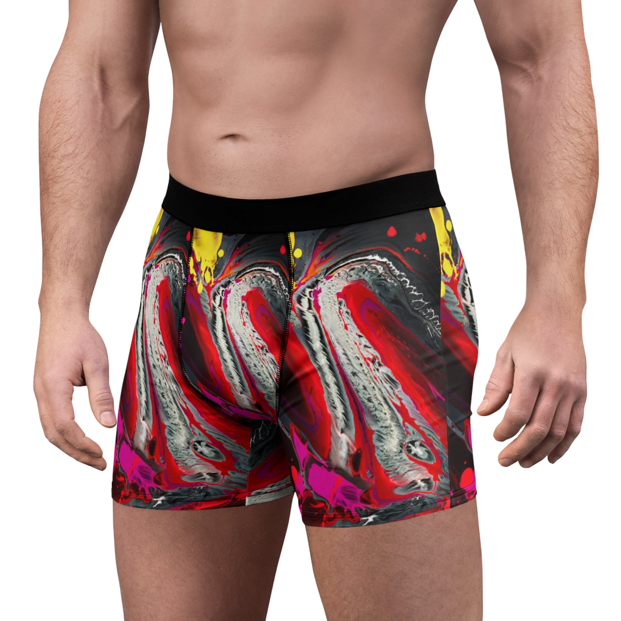Crimson Surge Boxer Briefs – Liquid Chaos Paint Design