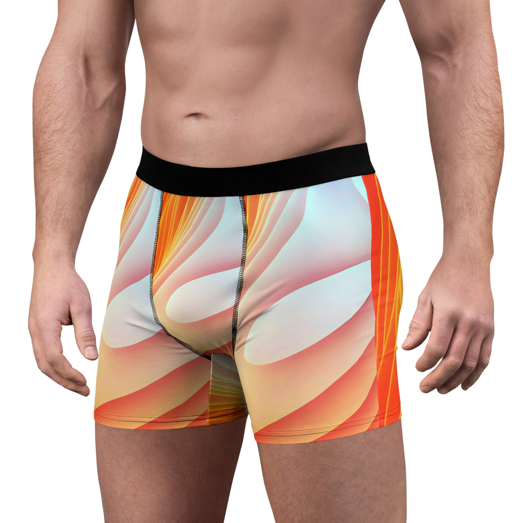 Solar Flow Boxer Briefs – Warm Abstract Wave Design