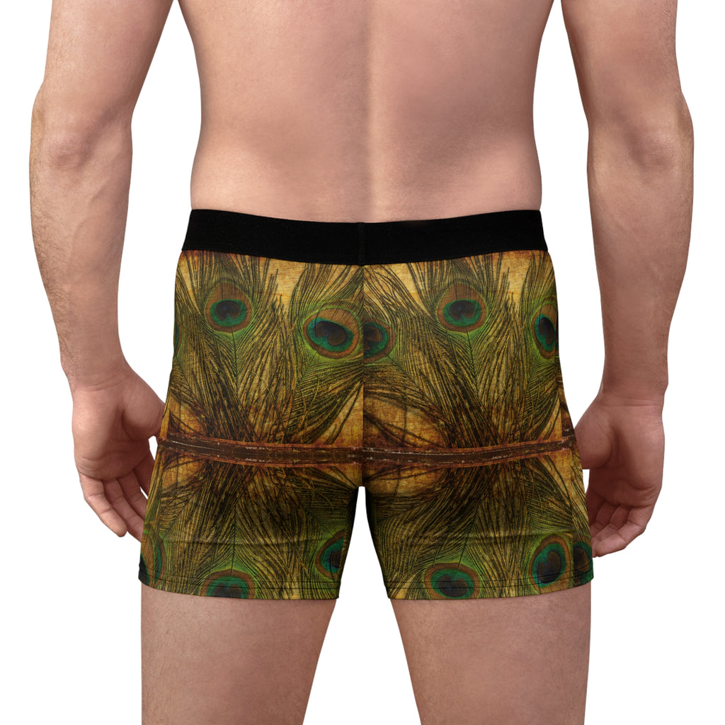 Peacock Feather Boxer Briefs – Luxe Nature-Inspired Design