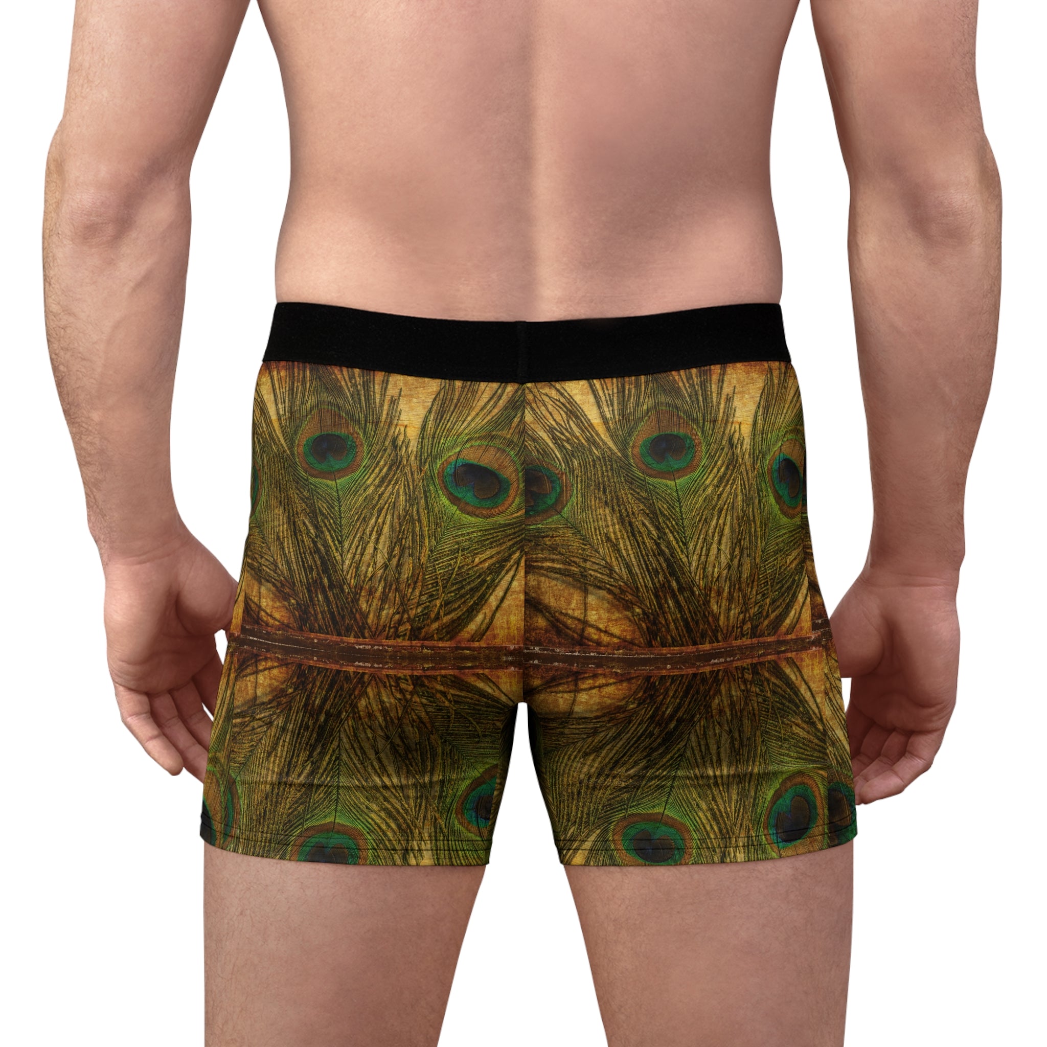 Peacock Feather Boxer Briefs – Luxe Nature-Inspired Design