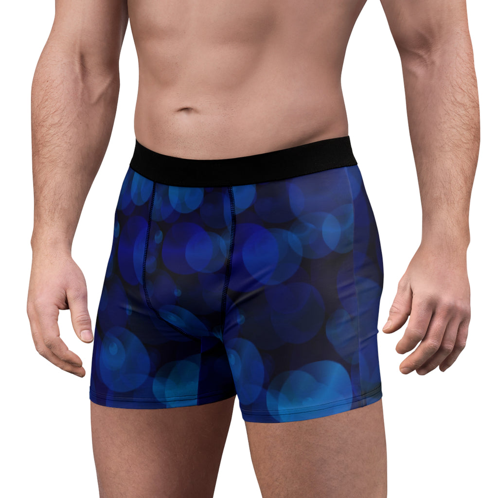 Midnight Blue Glow Boxer Briefs – Soft Bokeh Night Design