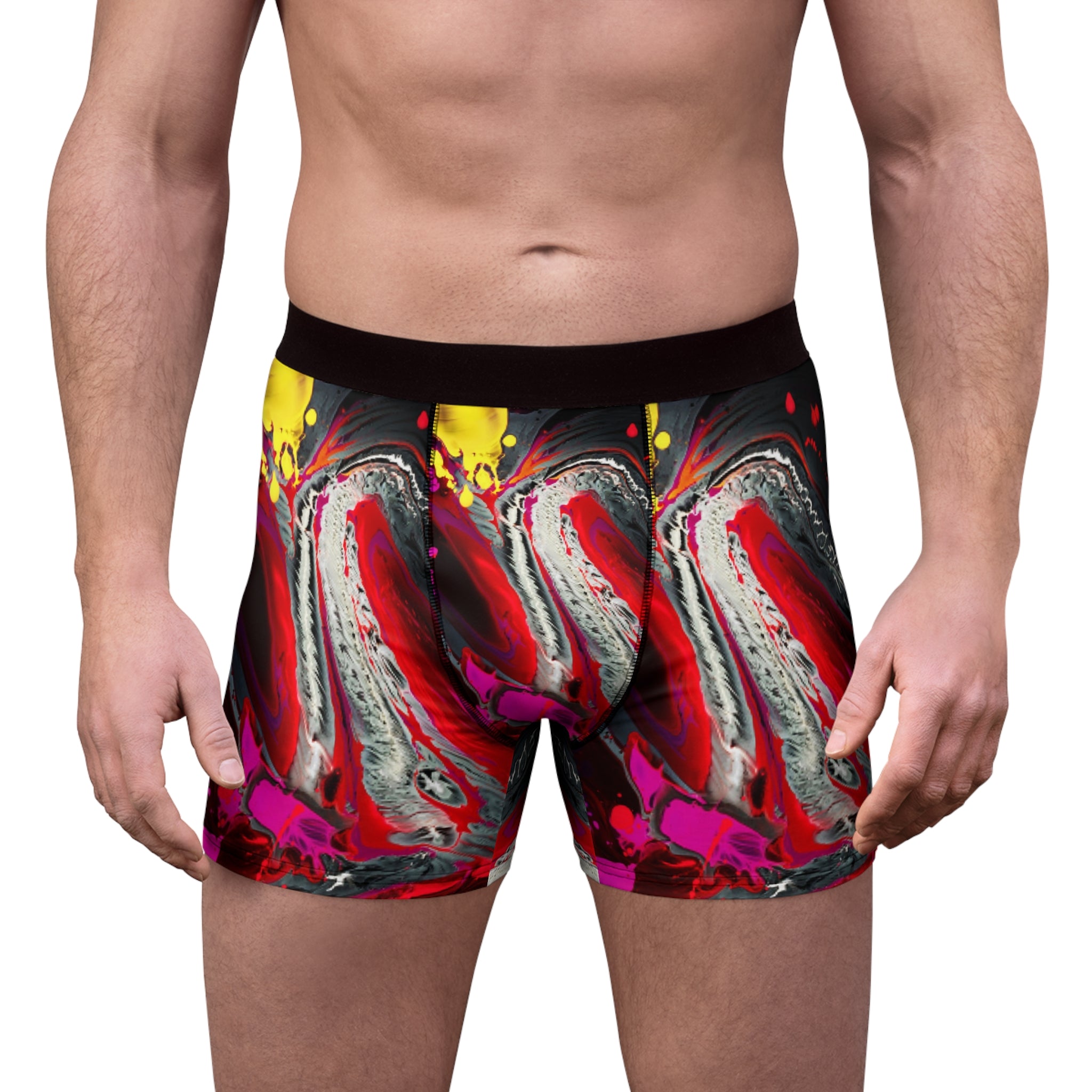 Crimson Surge Boxer Briefs – Liquid Chaos Paint Design