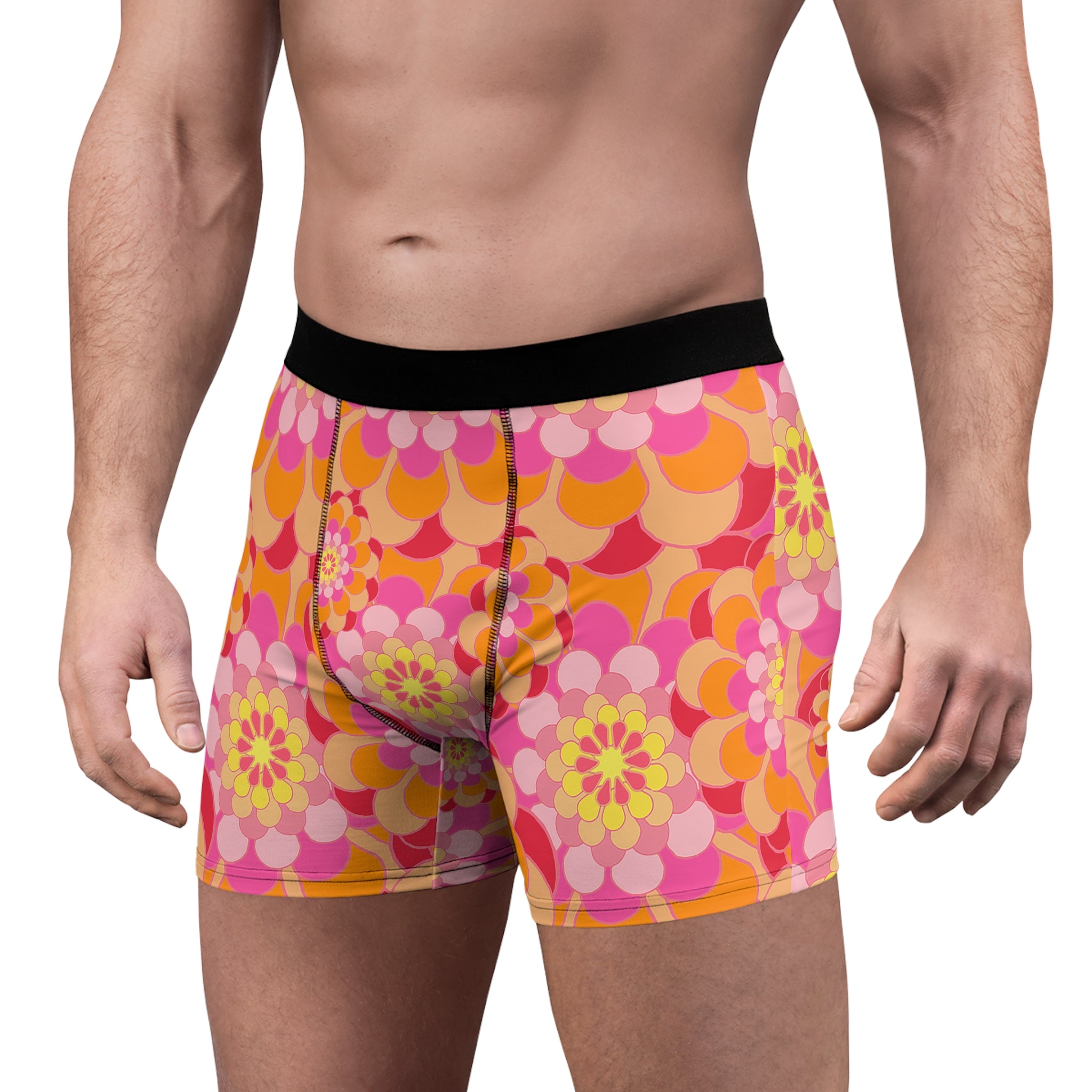 Sunburst Retro Boxer Briefs – Groovy Floral Print