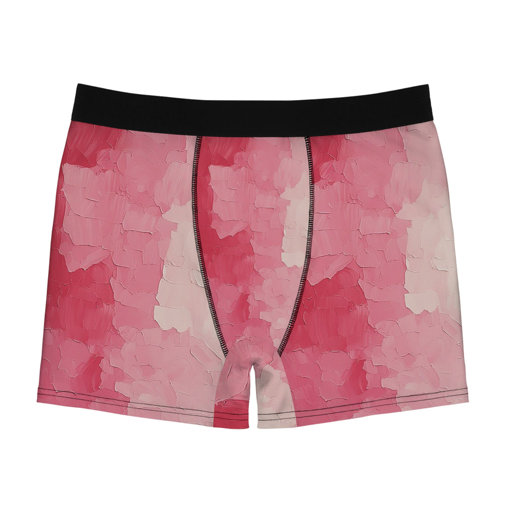 Crimson Blush Boxer Briefs – Textured Pink Red Design