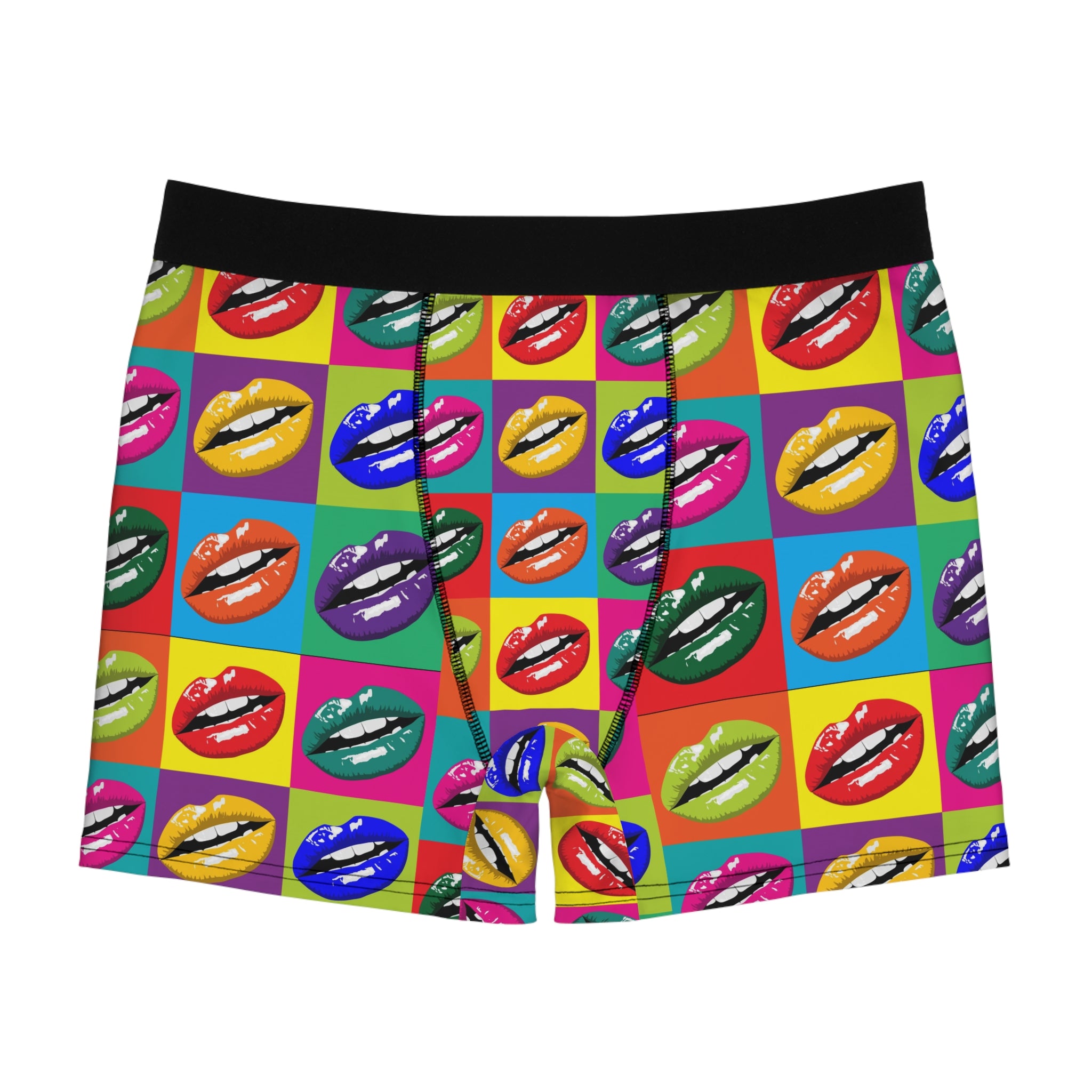 Pop Kiss Boxer Briefs – Colorful Lip Print Underwear