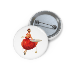 🔥 The “Pin Up Girl” Pin Series is HERE! 🔥Red Dress at Table