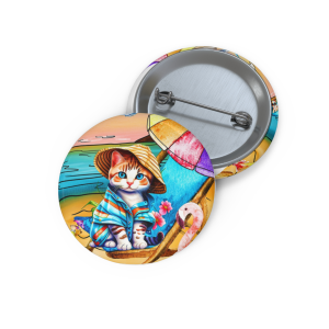 🔥 The “I love my Cat” Pin Series is HERE! 🔥 Colorful Cat on Beach