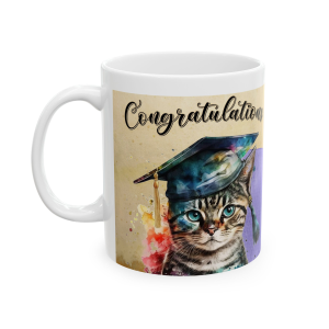 🐱🔥 The “I Love My Cat” Mug Series is HERE! 🔥🐱Congratulations Graduation Cat Ceramic Mug 11oz