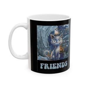🐱🔥 The “I Love My Cat” Mug Series is HERE! 🔥🐱George and Harry - Friends Cat and bird collection Ceramic Mug 11oz