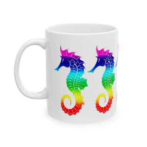 🌈🔥 The “Rainbow” Mug Series is HERE! 🔥🌈 Pride Sea Horse Rainbow Ceramic Mug 11oz