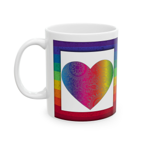 🌈🔥 The “Rainbow” Mug Series is HERE! 🔥🌈 Pride Heart Rainbow Ceramic Mug 11oz