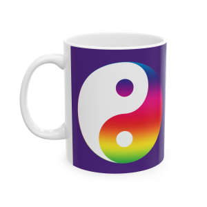 🌈🔥 The “Rainbow” Mug Series is HERE! 🔥🌈Yin Yang Purple Rainbow Ceramic Mug 11oz