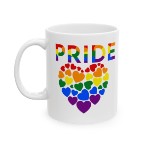 🌈🔥 The “Rainbow” Mug Series is HERE! 🔥🌈Pride Heart White Ceramic Mug 11oz