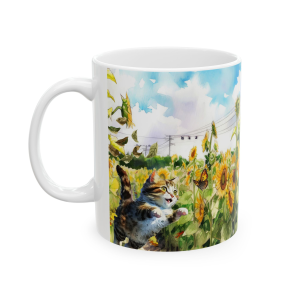 🐱🔥 The “I Love My Cat” Mug Series is HERE! 🔥🐱Kitten In Sunflowers  field Ceramic Mug 11oz